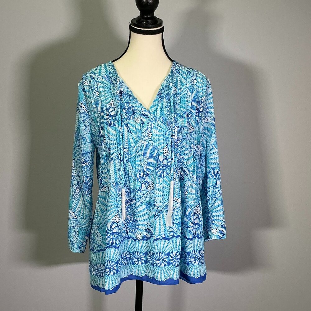 Lilly Pulitzer Marilina Women's Size XS Amalfi Blue Tunic NWT